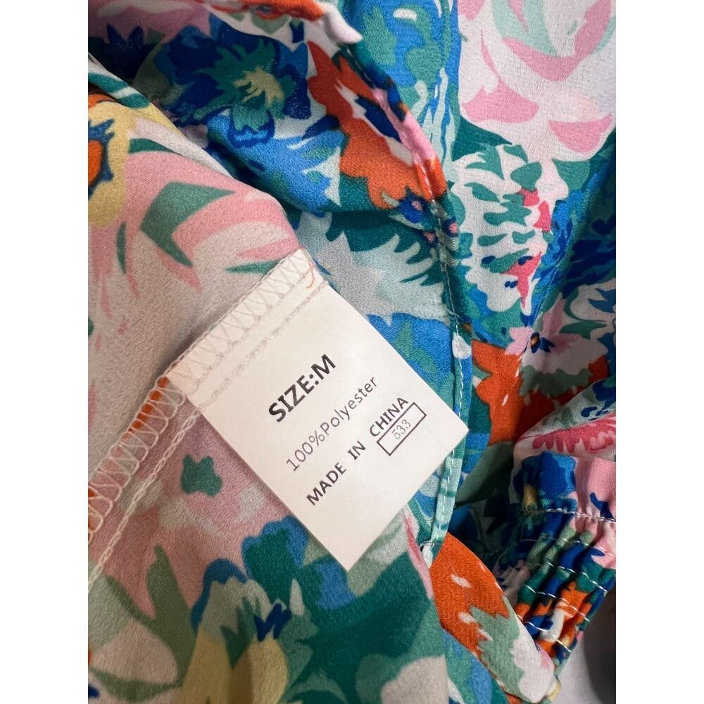 NWT Dokotoo Floral Dress Size MED Long Sleeve Ruffles - Picture 4 of 6